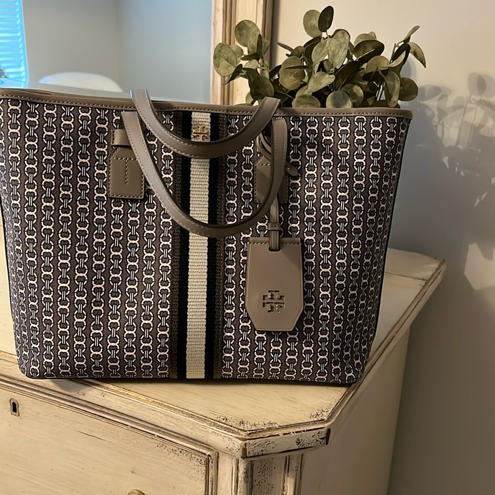 Like New Tory Burch Coated Canvas Bag